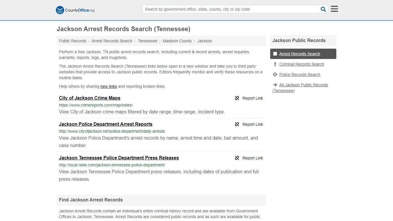 Arrest Records Search - Jackson, TN (Arrests & Mugshots)